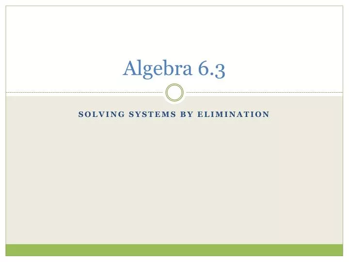 algebra 6 3