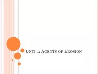 Unit 4: Agents of Erosion