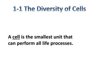 1-1 The Diversity of Cells
