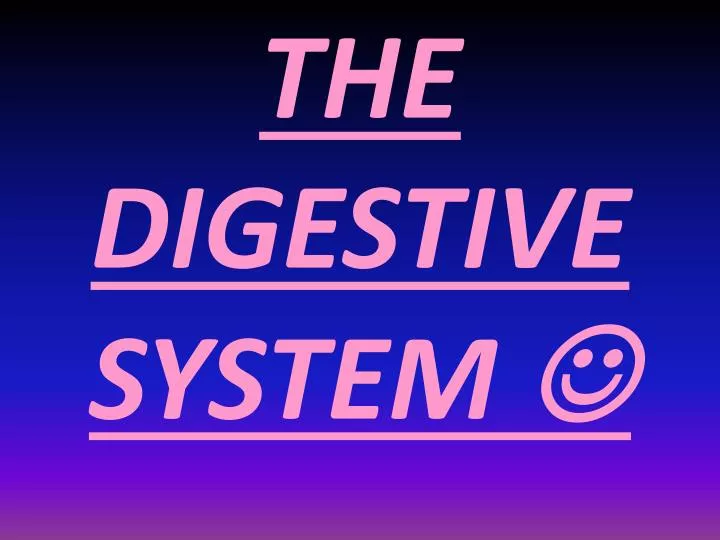 the digestive system