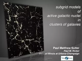 subgrid models of active galactic nuclei in clusters of galaxies
