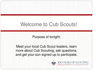 Welcome to Cub Scouts!