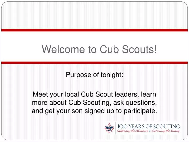 welcome to cub scouts