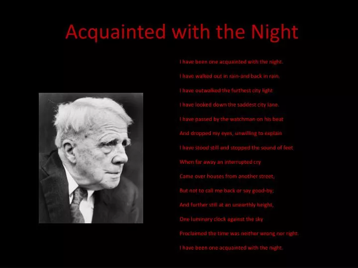 acquainted with the night
