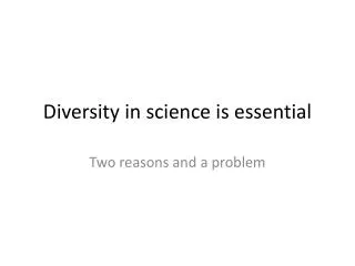 Diversity in science is essential