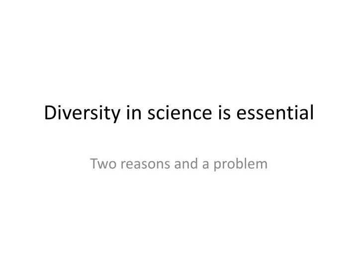 diversity in science is essential