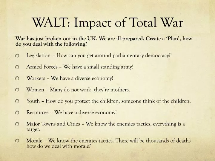 walt impact of total war