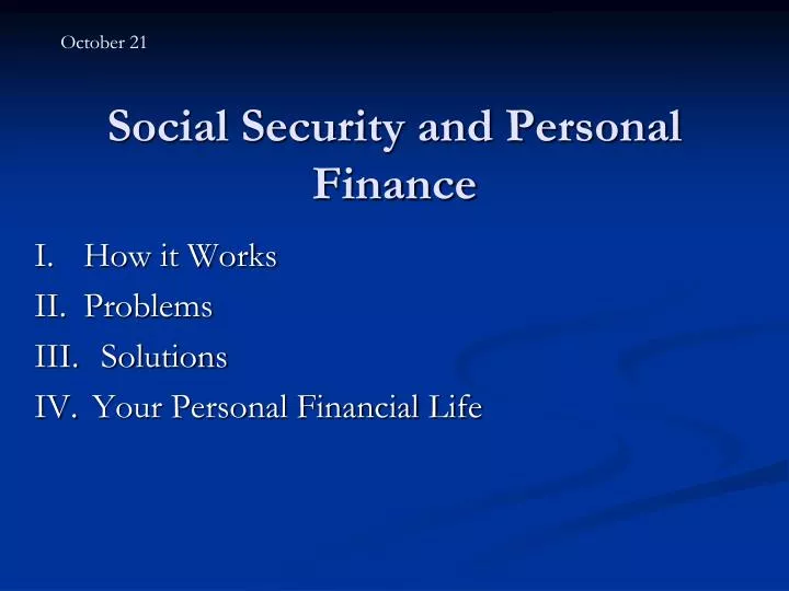 social security and personal finance