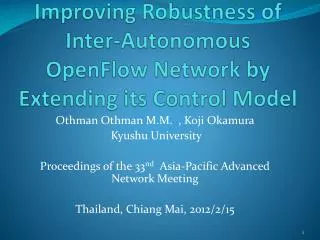 Improving Robustness of Inter-Autonomous OpenFlow Network by Extending its Control Model