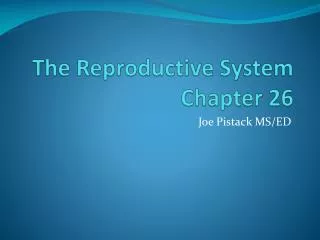 The Reproductive System Chapter 26
