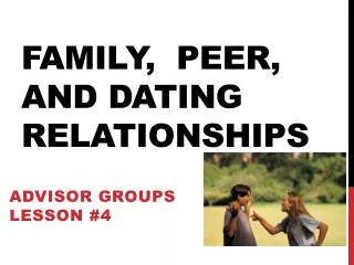Family, Peer, and Dating Relationships