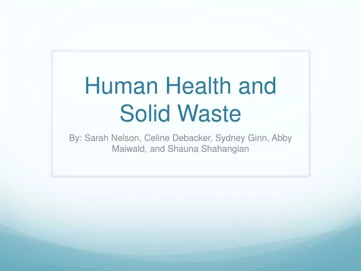 human health and solid waste