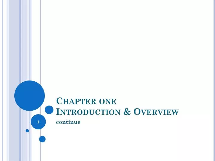 chapter one introduction overview