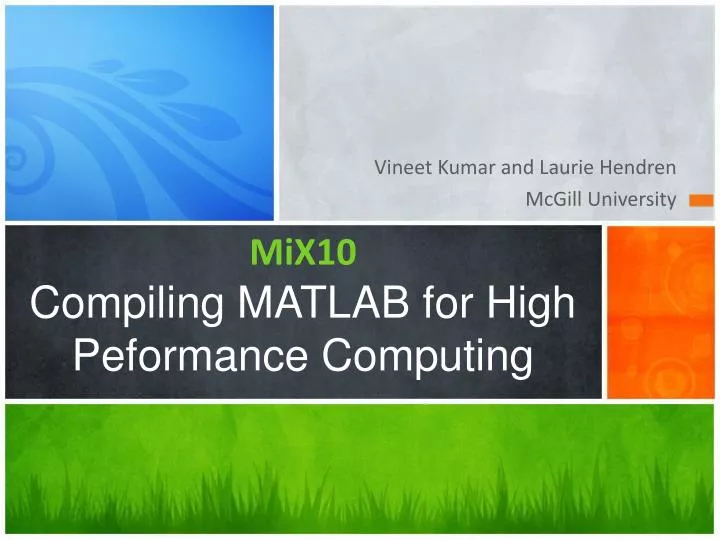mix10 compiling matlab for high peformance computing