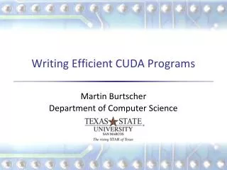 Writing Efficient CUDA Programs