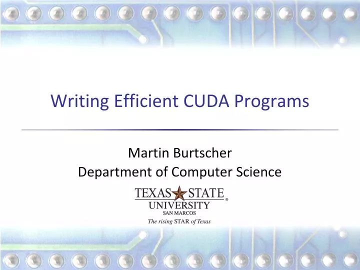 writing efficient cuda programs