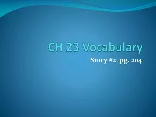 CH 23 Vocabulary