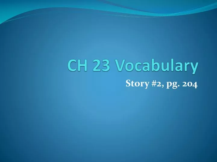 ch 23 vocabulary
