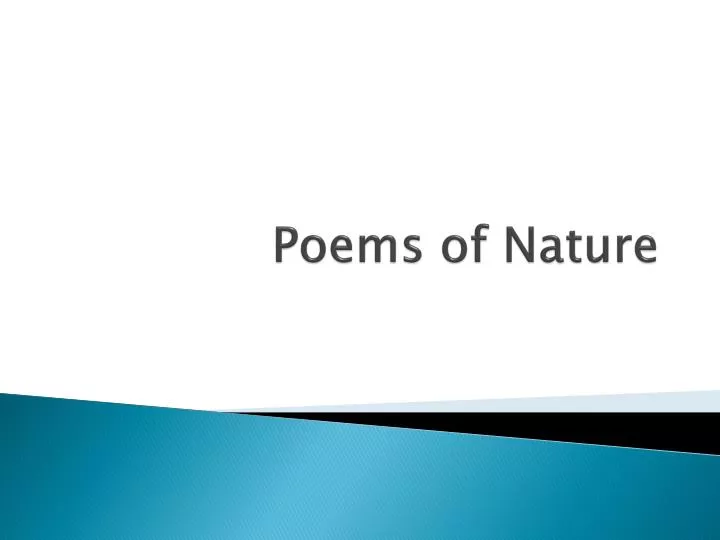 poems of nature
