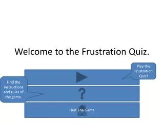 Welcome to the Frustration Quiz.