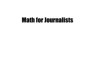 Math for Journalists