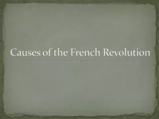 causes of the french revolution