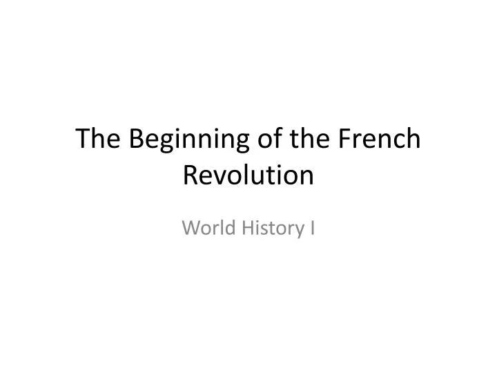 the beginning of the french revolution