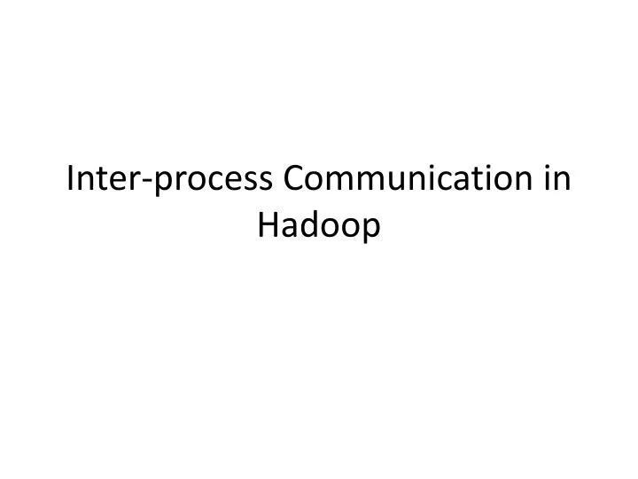 inter process communication in hadoop