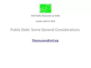 EAZ Public Discussion on Debt Lusaka, April 3, 2014