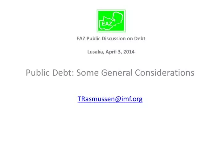 eaz public discussion on debt lusaka april 3 2014