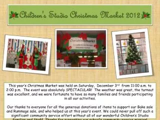 Children's Studio Christmas Market 2012
