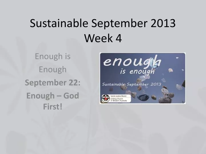 sustainable september 2013 week 4