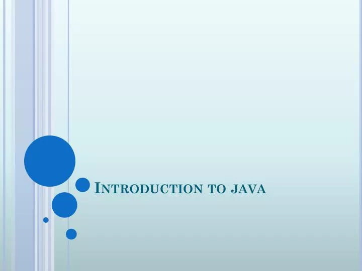 introduction to java