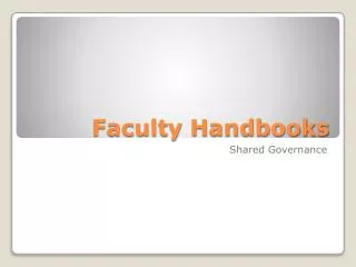 Faculty Handbooks