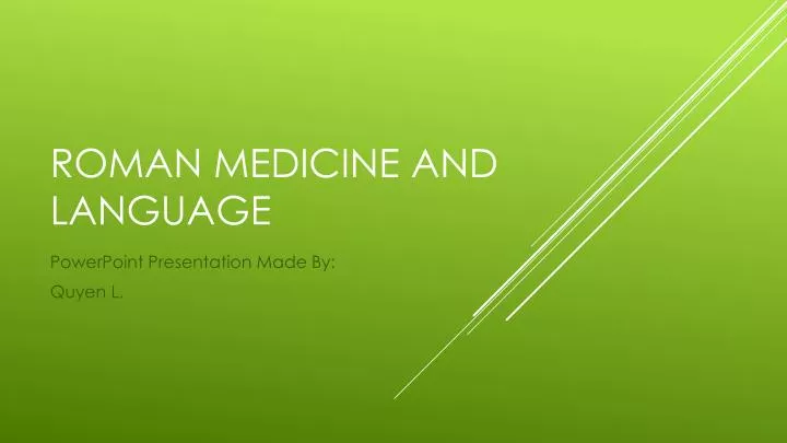 roman medicine and language