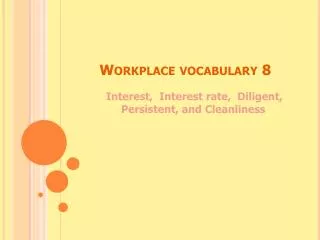 Workplace vocabulary 8