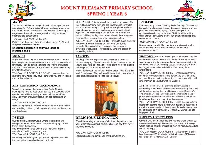 mount pleasant primary school spring 1 year 6