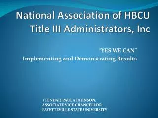 National Association of HBCU Title III Administrators, Inc