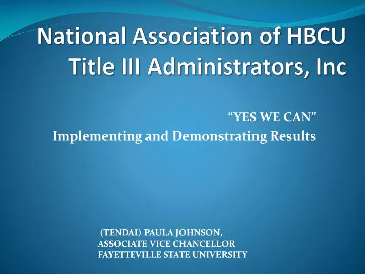 national association of hbcu title iii administrators inc