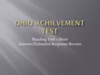 Ohio Achievement test