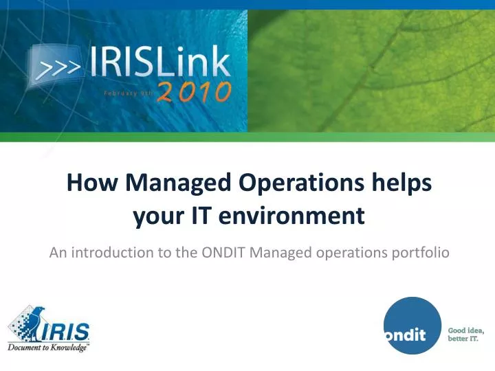 how managed operations helps your it environment