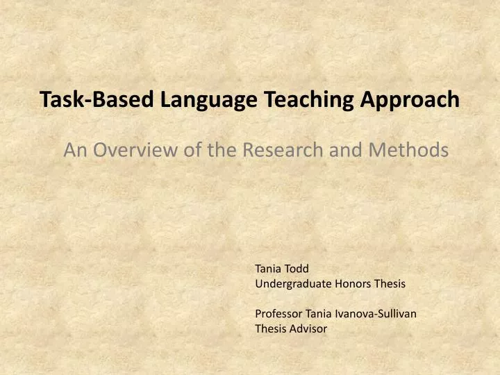 task based language teaching approach