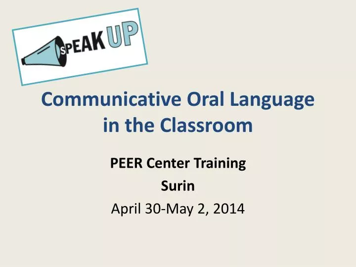 communicative oral language in the classroom