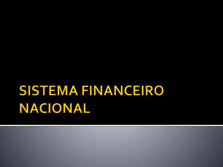 sistema financeiro nacional