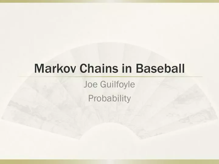 markov chains in baseball