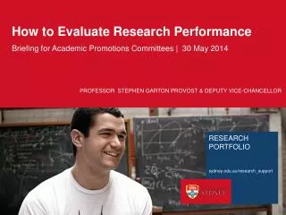 How to Evaluate Research Performance