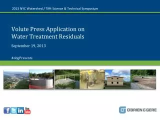 Volute Press Application on Water Treatment Residuals