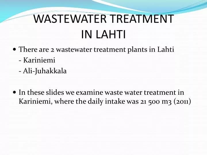 wastewater treatment in lahti
