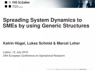 Spreading System Dynamics to SMEs by using Generic Structures