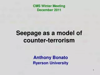 Seepage as a model of counter-terrorism